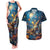 Nollaig Chridheil Scottish Gnome Couples Matching Tank Maxi Dress and Hawaiian Shirt Merry Christmas with Starry Night LT9 - Wonder Print Shop