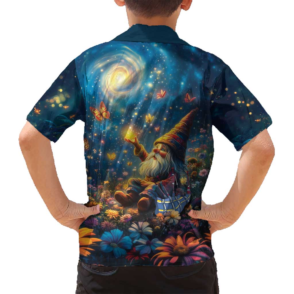 Nollaig Chridheil Scottish Gnome Family Matching Puletasi and Hawaiian Shirt Merry Christmas with Starry Night - Wonder Print Shop