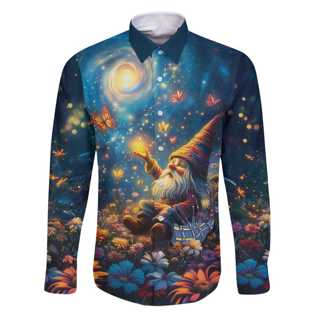 Nollaig Chridheil Scottish Gnome Family Matching Puletasi and Hawaiian Shirt Merry Christmas with Starry Night - Wonder Print Shop