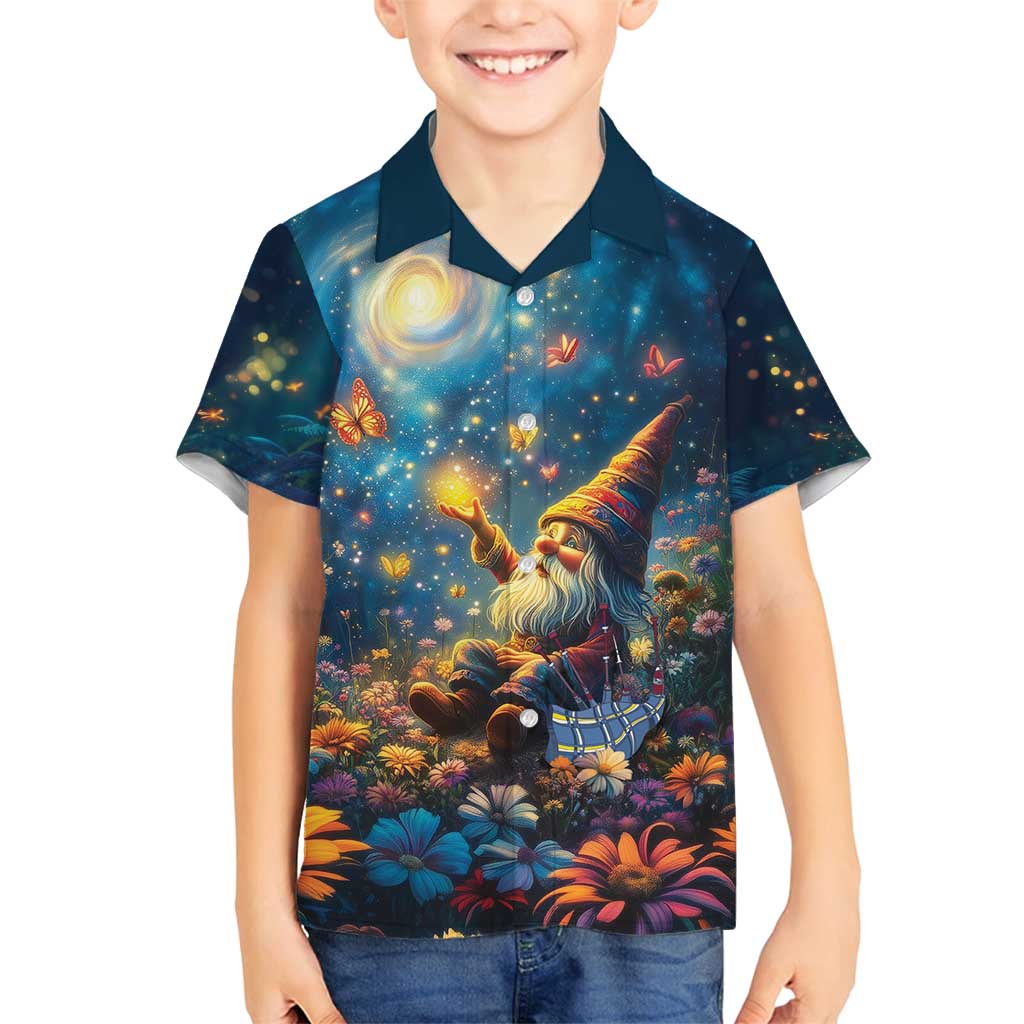 Nollaig Chridheil Scottish Gnome Family Matching Summer Maxi Dress and Hawaiian Shirt Merry Christmas with Starry Night - Wonder Print Shop