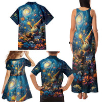 Nollaig Chridheil Scottish Gnome Family Matching Tank Maxi Dress and Hawaiian Shirt Merry Christmas with Starry Night - Wonder Print Shop