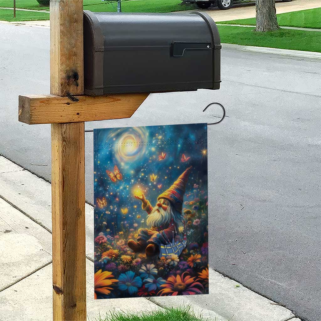 Nollaig Chridheil Scottish Gnome Garden Flag Merry Christmas with Starry Night - Wonder Print Shop