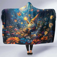 Nollaig Chridheil Scottish Gnome Hooded Blanket Merry Christmas with Starry Night