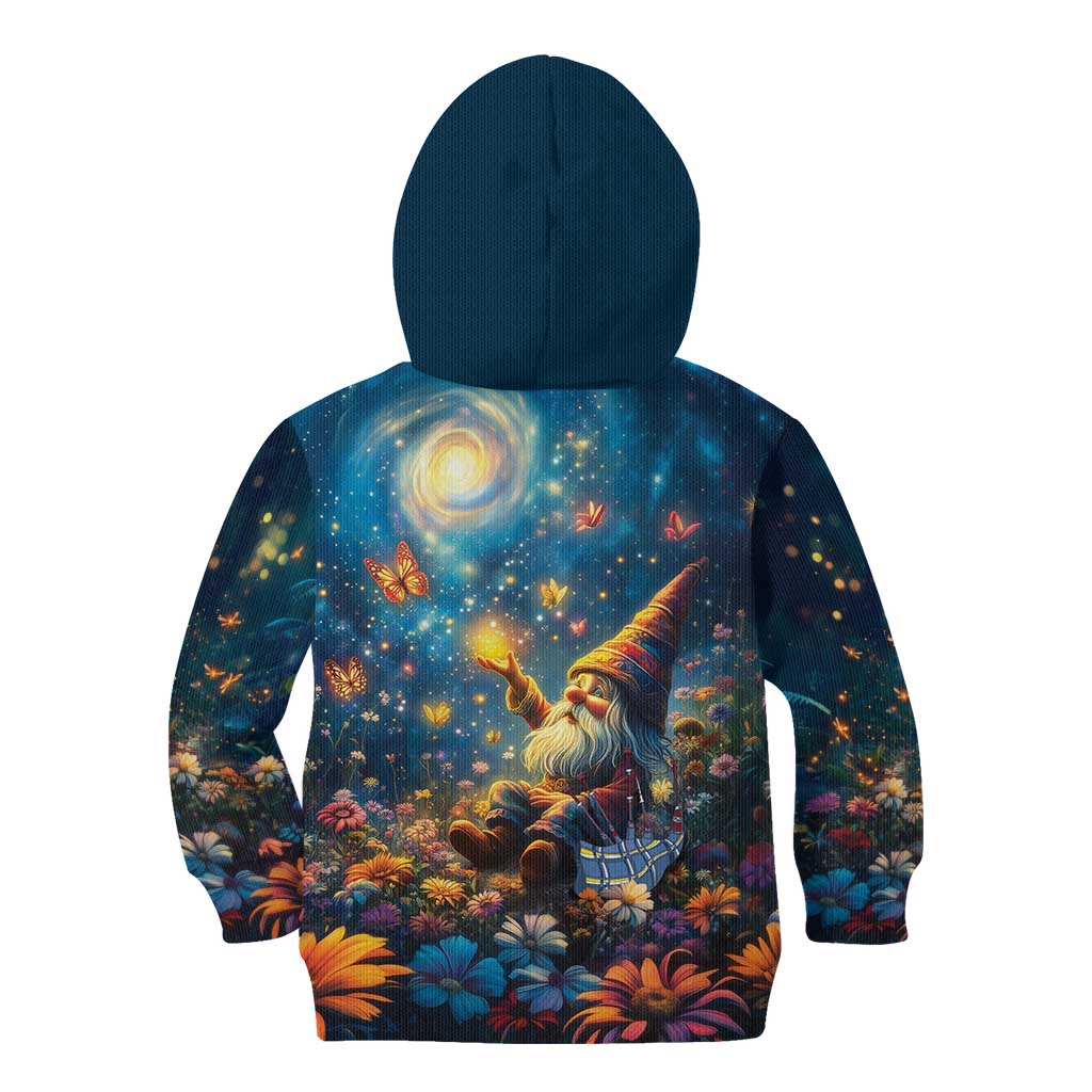 Nollaig Chridheil Scottish Gnome Kid Hoodie Merry Christmas with Starry Night - Wonder Print Shop