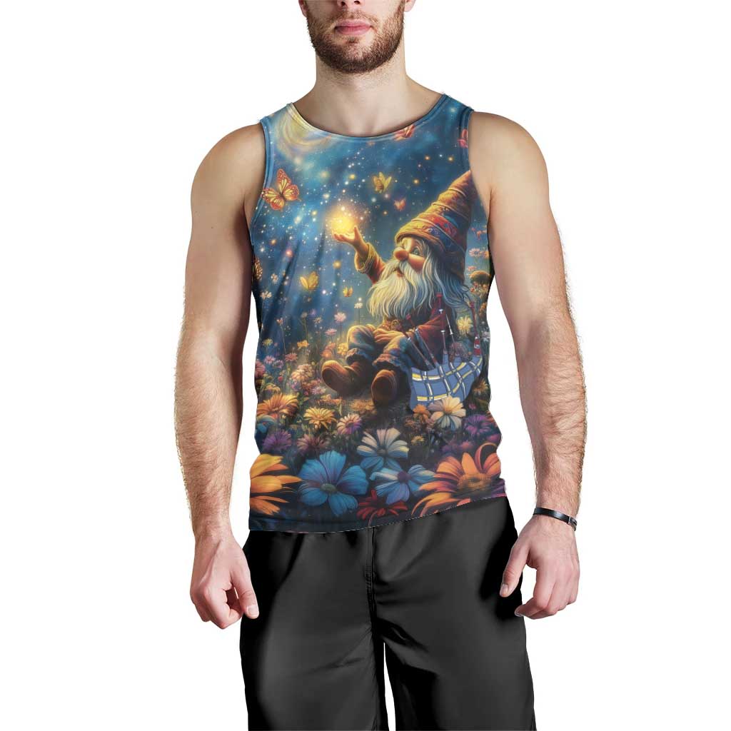 Nollaig Chridheil Scottish Gnome Men Tank Top Merry Christmas with Starry Night - Wonder Print Shop
