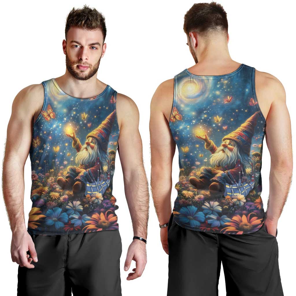 Nollaig Chridheil Scottish Gnome Men Tank Top Merry Christmas with Starry Night - Wonder Print Shop