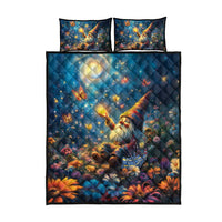 Nollaig Chridheil Scottish Gnome Quilt Bed Set Merry Christmas with Starry Night - Wonder Print Shop