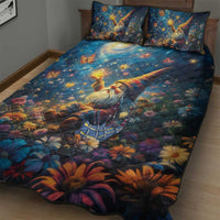 Nollaig Chridheil Scottish Gnome Quilt Bed Set Merry Christmas with Starry Night - Wonder Print Shop