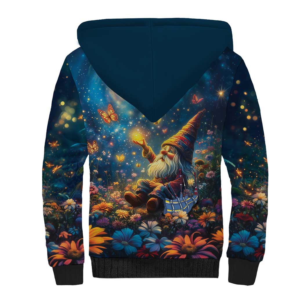 Nollaig Chridheil Scottish Gnome Sherpa Hoodie Merry Christmas with Starry Night - Wonder Print Shop
