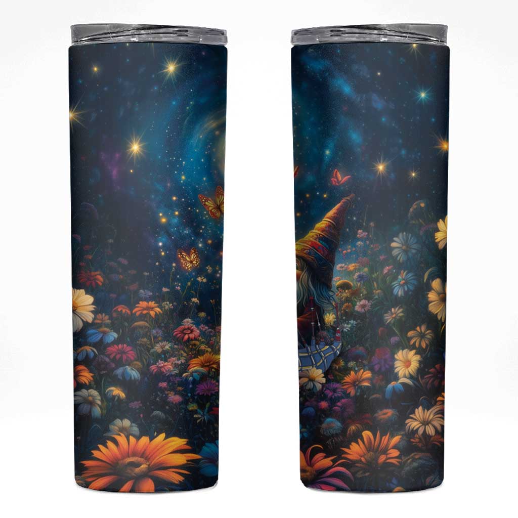 Nollaig Chridheil Scottish Gnome Skinny Tumbler Merry Christmas with Starry Night - Wonder Print Shop