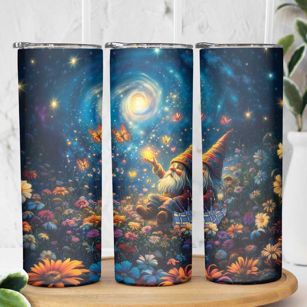 Nollaig Chridheil Scottish Gnome Skinny Tumbler Merry Christmas with Starry Night - Wonder Print Shop