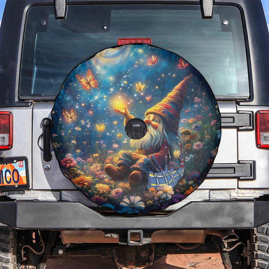 Nollaig Chridheil Scottish Gnome Spare Tire Cover Merry Christmas with Starry Night - Wonder Print Shop