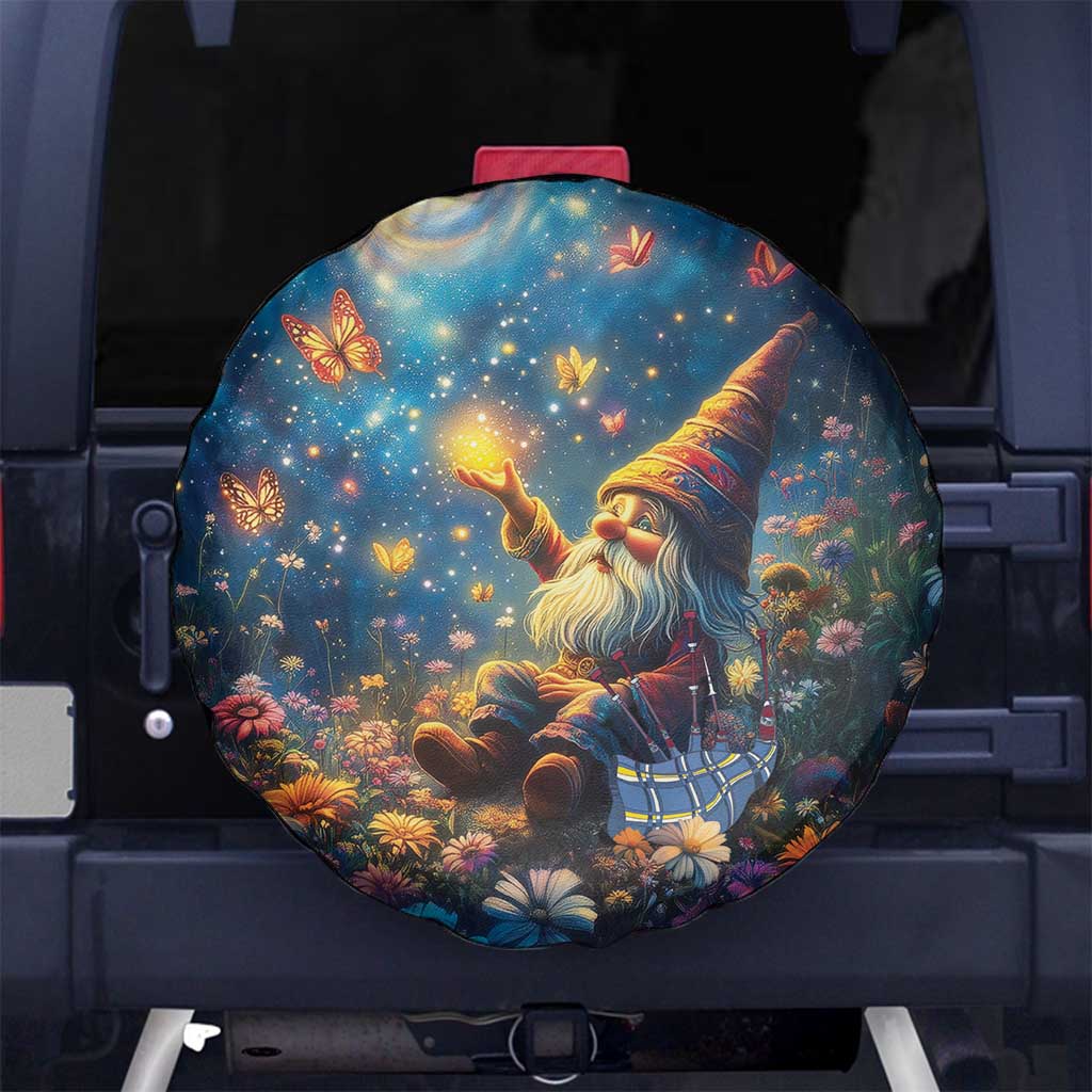 Nollaig Chridheil Scottish Gnome Spare Tire Cover Merry Christmas with Starry Night - Wonder Print Shop