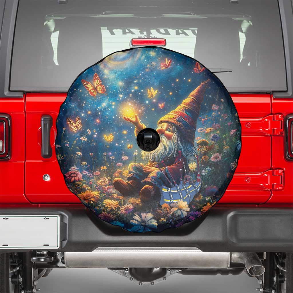 Nollaig Chridheil Scottish Gnome Spare Tire Cover Merry Christmas with Starry Night - Wonder Print Shop
