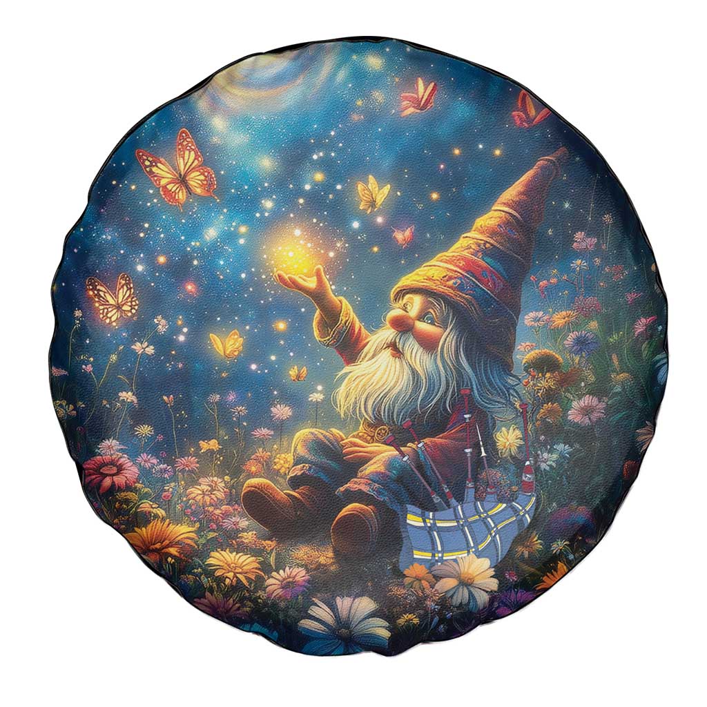 Nollaig Chridheil Scottish Gnome Spare Tire Cover Merry Christmas with Starry Night - Wonder Print Shop
