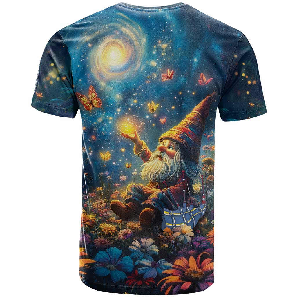 Nollaig Chridheil Scottish Gnome T Shirt Merry Christmas with Starry Night - Wonder Print Shop