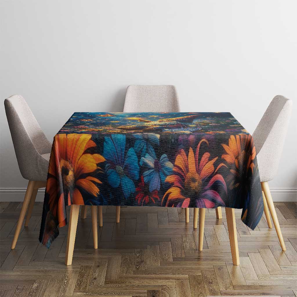 Nollaig Chridheil Scottish Gnome Tablecloth Merry Christmas with Starry Night - Wonder Print Shop