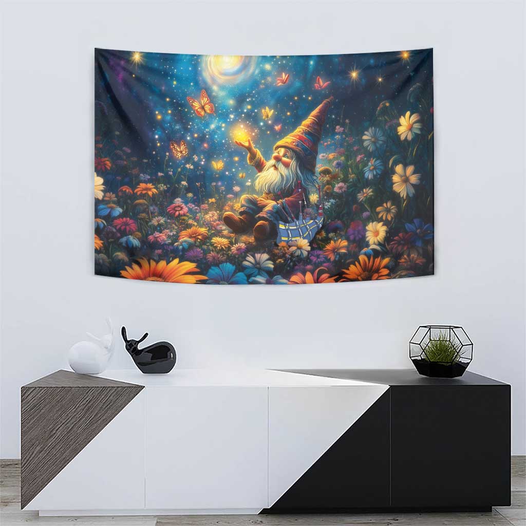 Nollaig Chridheil Scottish Gnome Tapestry Merry Christmas with Starry Night - Wonder Print Shop
