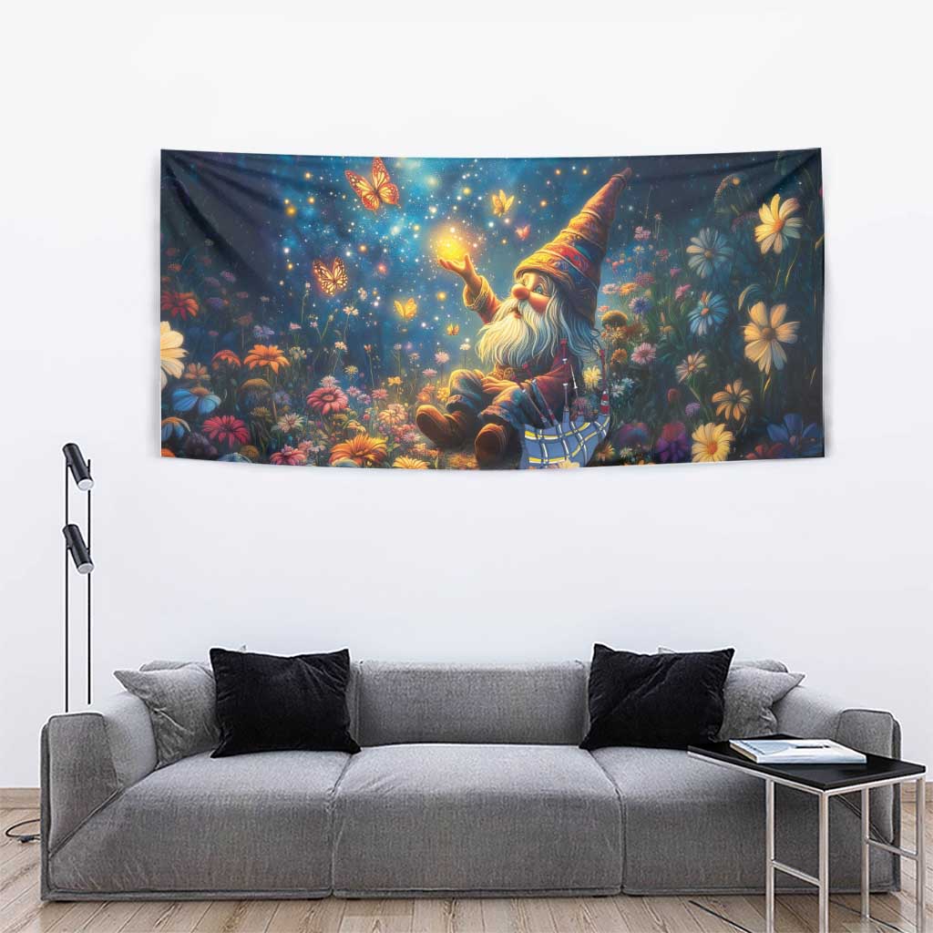 Nollaig Chridheil Scottish Gnome Tapestry Merry Christmas with Starry Night - Wonder Print Shop