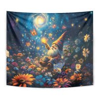 Nollaig Chridheil Scottish Gnome Tapestry Merry Christmas with Starry Night - Wonder Print Shop