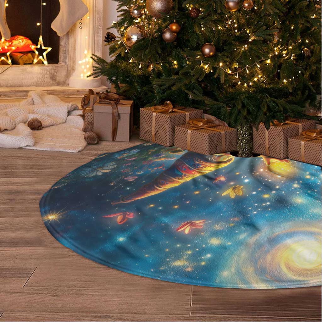 Nollaig Chridheil Scottish Gnome Tree Skirt Merry Christmas with Starry Night - Wonder Print Shop