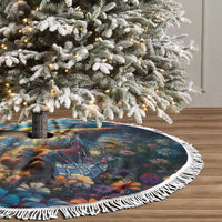 Nollaig Chridheil Scottish Gnome Tree Skirt Merry Christmas with Starry Night - Wonder Print Shop