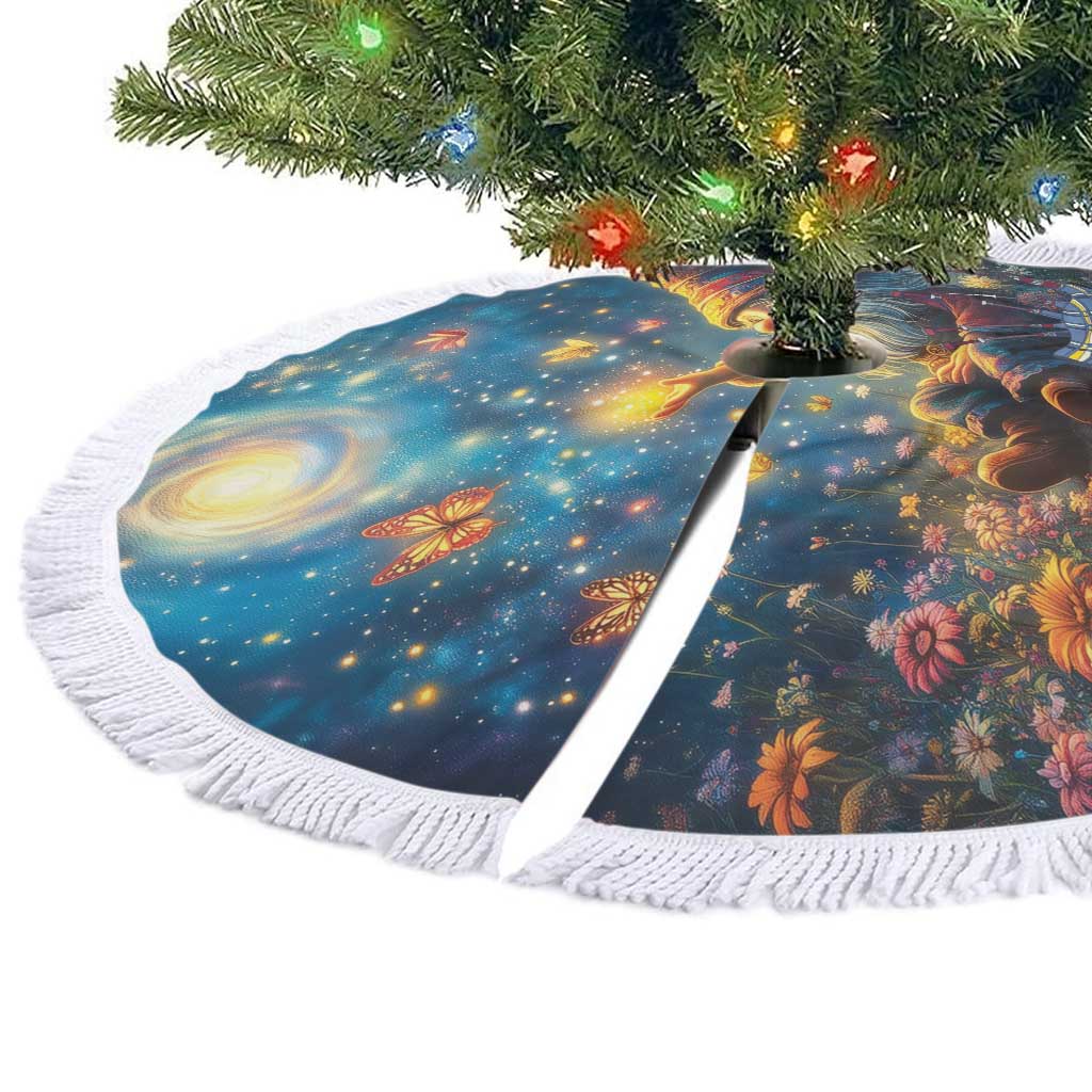 Nollaig Chridheil Scottish Gnome Tree Skirt Merry Christmas with Starry Night - Wonder Print Shop