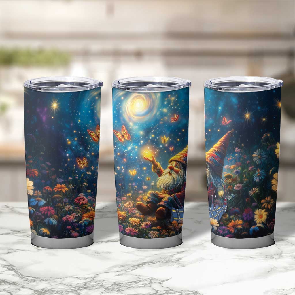 Nollaig Chridheil Scottish Gnome Tumbler Cup Merry Christmas with Starry Night - Wonder Print Shop
