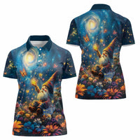 Nollaig Chridheil Scottish Gnome Women Polo Shirt Merry Christmas with Starry Night - Wonder Print Shop