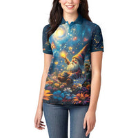 Nollaig Chridheil Scottish Gnome Women Polo Shirt Merry Christmas with Starry Night - Wonder Print Shop