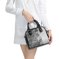 polynesia-shoulder-handbag-hibiscus-and-hawaiian-tribal-tattoo-retro-style-gray-color