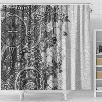 polynesia-shower-curtain-hibiscus-and-hawaiian-tribal-tattoo-retro-style-gray-color