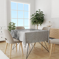 Polynesia Tablecloth Hibiscus and Hawaiian Tribal Tattoo Retro Style Gray Color - Wonder Print Shop