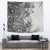 Polynesia Tapestry Hibiscus and Hawaiian Tribal Tattoo Retro Style Gray Color - Wonder Print Shop