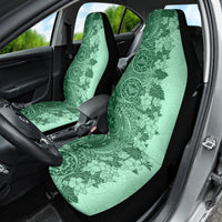 Polynesia Car Seat Cover Hibiscus and Hawaiian Tribal Tattoo Retro Style Green Color LT9 - Wonder Print Shop