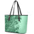 Polynesia Leather Tote Bag Hibiscus and Hawaiian Tribal Tattoo Retro Style Green Color - Wonder Print Shop