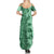 Polynesia Summer Maxi Dress Hibiscus and Hawaiian Tribal Tattoo Retro Style Green Color - Wonder Print Shop