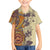 Polynesia Kid Hawaiian Shirt Hibiscus and Hawaiian Tribal Tattoo Retro Style Tan Color - Wonder Print Shop