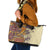 Polynesia Leather Tote Bag Hibiscus and Hawaiian Tribal Tattoo Retro Style Tan Color - Wonder Print Shop