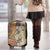 Polynesia Luggage Cover Hibiscus and Hawaiian Tribal Tattoo Retro Style Tan Color - Wonder Print Shop