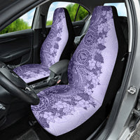 Polynesia Car Seat Cover Hibiscus and Hawaiian Tribal Tattoo Retro Style Violet Color LT9 - Wonder Print Shop