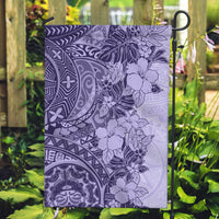 Polynesia Garden Flag Hibiscus and Hawaiian Tribal Tattoo Retro Style Violet Color - Wonder Print Shop