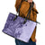 Polynesia Leather Tote Bag Hibiscus and Hawaiian Tribal Tattoo Retro Style Violet Color - Wonder Print Shop