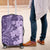 Polynesia Luggage Cover Hibiscus and Hawaiian Tribal Tattoo Retro Style Violet Color - Wonder Print Shop