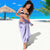 Polynesia Sarong Hibiscus and Hawaiian Tribal Tattoo Retro Style Violet Color - Wonder Print Shop