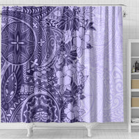 polynesia-shower-curtain-hibiscus-and-hawaiian-tribal-tattoo-retro-style-violet-color