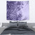 Polynesia Tapestry Hibiscus and Hawaiian Tribal Tattoo Retro Style Violet Color - Wonder Print Shop