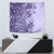 Polynesia Tapestry Hibiscus and Hawaiian Tribal Tattoo Retro Style Violet Color - Wonder Print Shop