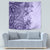 Polynesia Tapestry Hibiscus and Hawaiian Tribal Tattoo Retro Style Violet Color - Wonder Print Shop