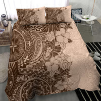 Polynesia Bedding Set Hibiscus and Hawaiian Tribal Tattoo Retro Style Pink Pastel LT9 - Wonder Print Shop